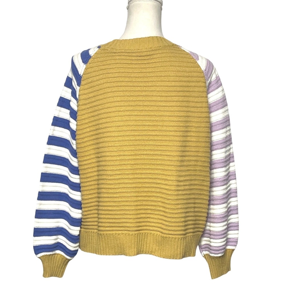 Hem & Thread Colorblock Striped Knit Sweater Women's Large - Picture 5 of 10
